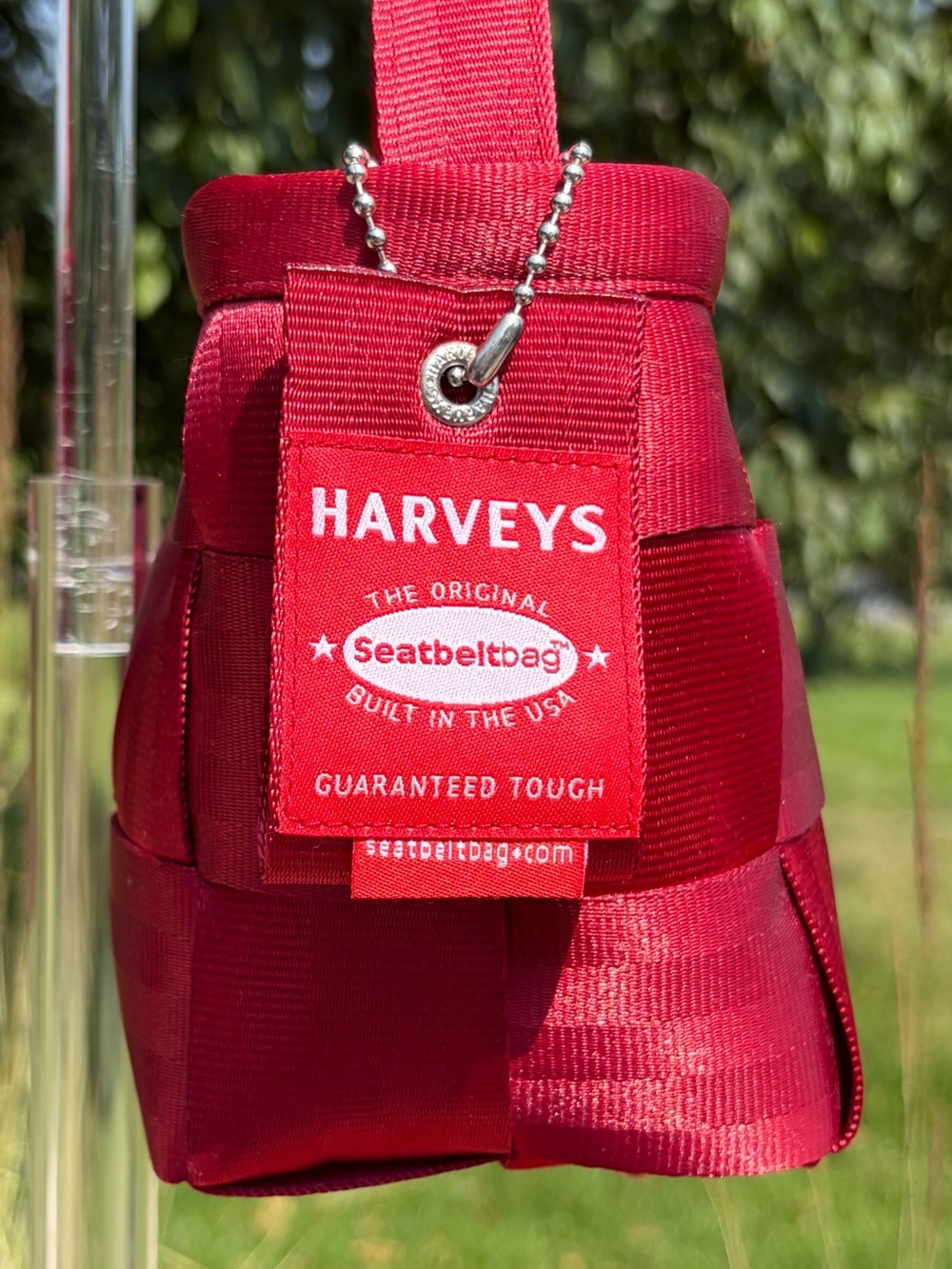 Vintage Harvey’s “The Original Detroit” Scarlet Red Baguette Shoulder Bag EUC - Picture 10 of 15